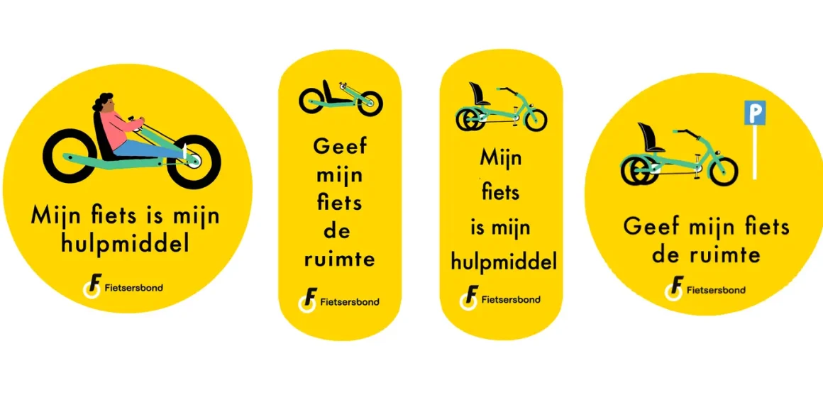 Sticker aangepaste fiets mijn fiets is mijn hulpmiddel