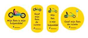 Sticker aangepaste fiets mijn fiets is mijn hulpmiddel